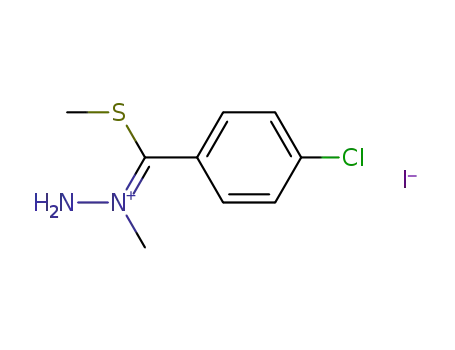 Molecular Structure of 51000-23-8 (Hydrazinium, 1-[(4-chlorophenyl)(methylthio)methylene]-1-methyl-,
iodide)