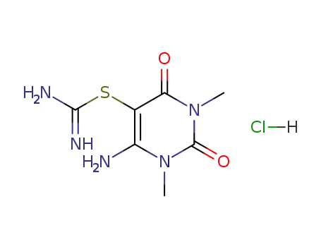 Molecular Structure of 79576-81-1 (1,3-Dimethyl-5-amidinothio-6-aminouracil Hydrochlorid)