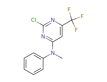 Molecular Structure of 93669-58-0 (4-Pyrimidinamine, 2-chloro-N-methyl-N-phenyl-6-(trifluoromethyl)-)