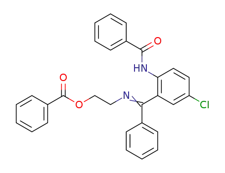 Molecular Structure of 76303-61-2 (Benzamide,
N-[2-[[[2-(benzoyloxy)ethyl]imino]phenylmethyl]-4-chlorophenyl]-)