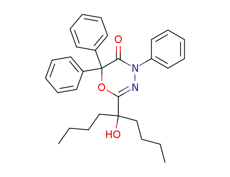 4H-1,3,4-Oxadiazin-5(6H)-one,
2-(1-butyl-1-hydroxypentyl)-4,6,6-triphenyl-