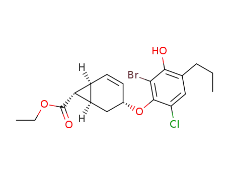 ethyl (1α,3α,6α,7α)-(+/-)-3-(2-bromo-6-chloro-3-hydroxy-4-propylphenoxy)bicyclo<4.1.0>hept-4-ene-7-carboxylate