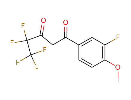 Molecular Structure of 81516-12-3 (1,3-Pentanedione, 4,4,5,5,5-pentafluoro-1-(3-fluoro-4-methoxyphenyl)-)