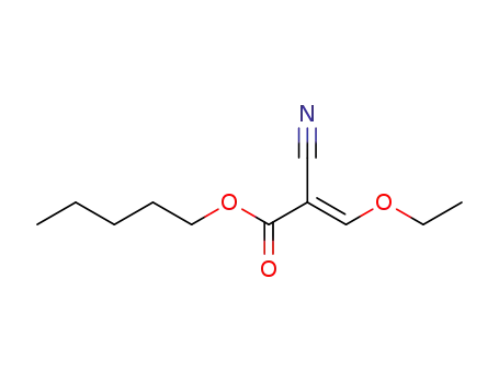 Molecular Structure of 80677-66-3 (2-Propenoic acid, 2-cyano-3-ethoxy-, pentyl ester)