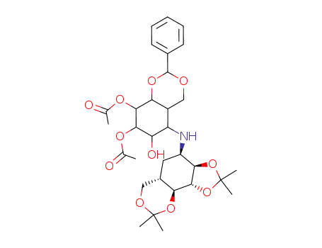 Acetic acid 8-acetoxy-6-hydroxy-2-phenyl-5-((3aR,4R,5aS,9aS,9bR)-2,2,8,8-tetramethyl-hexahydro-[1,3]dioxolo[4',5':3,4]benzo[1,2-d][1,3]dioxin-4-ylamino)-hexahydro-benzo[1,3]dioxin-7-yl ester