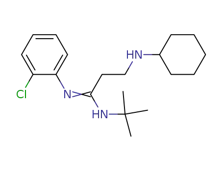 Molecular Structure of 80281-67-0 (Propanimidamide,N-(2-chlorophenyl)-3-(cyclohexylamino)-N'-(1,1-dimethylethyl)-)