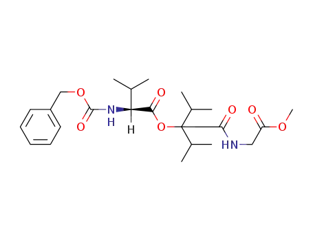 Molecular Structure of 132067-27-7 ((S)-2-Benzyloxycarbonylamino-3-methyl-butyric acid 1-isopropyl-1-(methoxycarbonylmethyl-carbamoyl)-2-methyl-propyl ester)