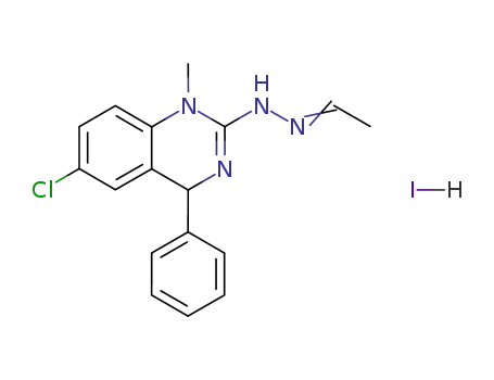 6-Chloro-2-(2-ethylidenehydrazino)-1-methyl-4-phenyl-1H-1,4-dihydroquinazoline hydroiodide
