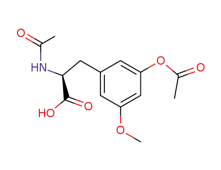 Molecular Structure of 137452-46-1 ((S)-3-(3-Acetoxy-5-methoxy-phenyl)-2-acetylamino-propionic acid)