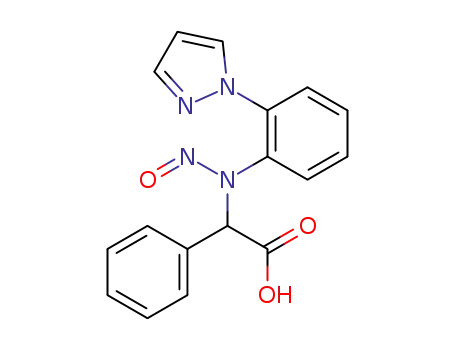 Molecular Structure of 78786-62-6 (N-Nitroso-α-anilino-<o-(1-pyrazolyl)>phenylacetic acid)