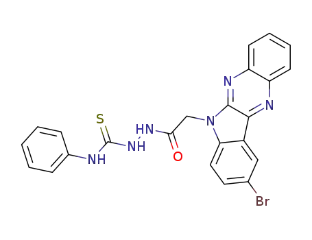 Molecular Structure of 109322-16-9 (2-[(9-bromo-6H-indolo[2,3-b]quinoxalin-6-yl)acetyl]-N-phenylhydrazinecarbothioamide)