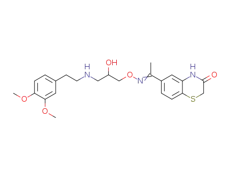 6-(1-{(E)-3-[2-(3,4-Dimethoxy-phenyl)-ethylamino]-2-hydroxy-propoxyimino}-ethyl)-4H-benzo[1,4]thiazin-3-one