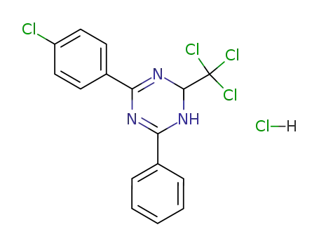 1,3,5-Triazine,
4-(4-chlorophenyl)-1,2-dihydro-6-phenyl-2-(trichloromethyl)-,
monohydrochloride