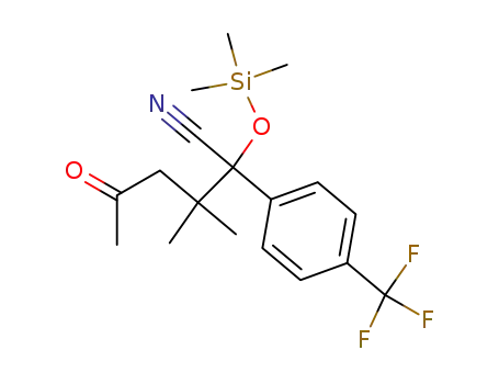 3,3-Dimethyl-5-oxo-2-(4-trifluoromethyl-phenyl)-2-trimethylsilanyloxy-hexanenitrile