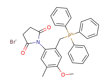 Molecular Structure of 90163-06-7 (Phosphonium,
[[2-(2,5-dioxo-1-pyrrolidinyl)-5-methoxy-4-methylphenyl]methyl]triphenyl-,
bromide)
