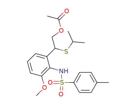 Benzenesulfonamide,
N-[2-[2-(acetyloxy)-1-[(1-methylethyl)thio]ethyl]-6-methoxyphenyl]-4-meth
yl-