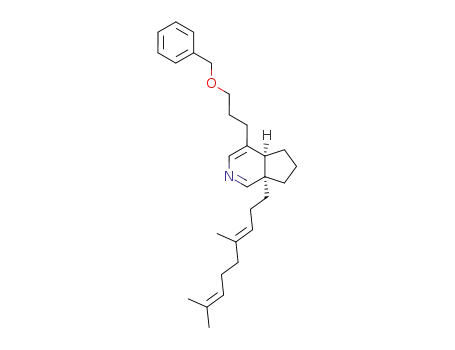 <4aα,7aα(E)>-(+/-)-7a-(4,8-Dimethyl-3,7-nonadienyl)-4a,6,7,7a-tetrahydro-4-<3-(phenylmethoxy)propyl>-5H-2-pyrindine