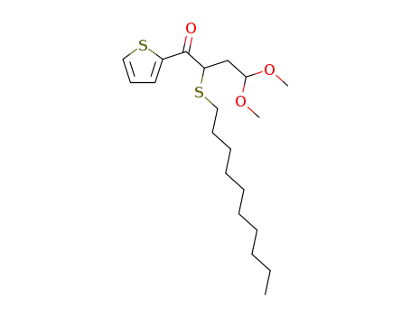 Molecular Structure of 140484-08-8 (1-Butanone, 2-(decylthio)-4,4-dimethoxy-1-(2-thienyl)-)
