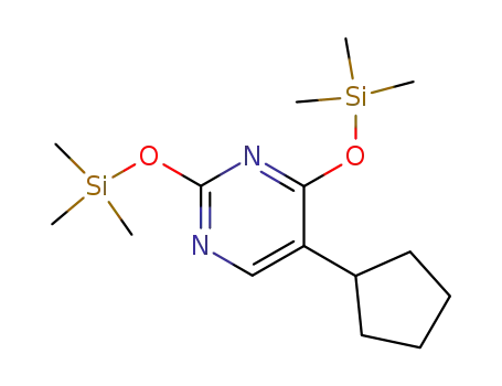 Molecular Structure of 1026923-77-2 (5-Cyclopentyl-2,4-bis-trimethylsilanyloxy-pyrimidine)