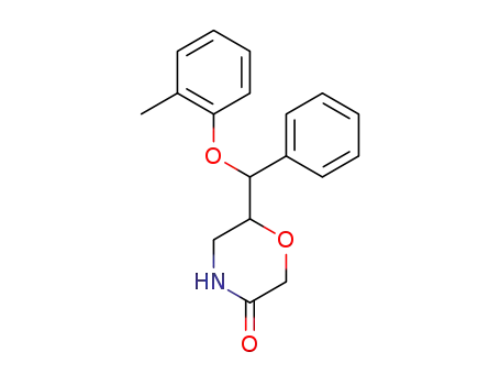 Molecular Structure of 93886-30-7 (3-Morpholinone, 6-[(2-methylphenoxy)phenylmethyl]-)