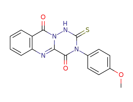 Molecular Structure of 140182-21-4 (1H-[1,2,4]Triazino[6,1-b]quinazoline-4,10-dione,
2,3-dihydro-3-(4-methoxyphenyl)-2-thioxo-)
