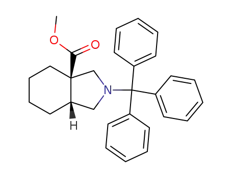 Molecular Structure of 130658-30-9 ((3aR,7aR)-2-Trityl-octahydro-isoindole-3a-carboxylic acid methyl ester)