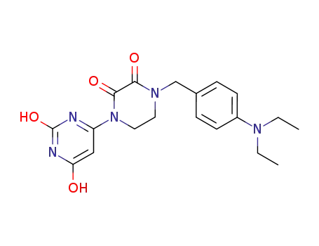 2,4(1H,3H)-Pyrimidinedione,
6-[4-[[4-(diethylamino)phenyl]methyl]-2,3-dioxo-1-piperazinyl]-