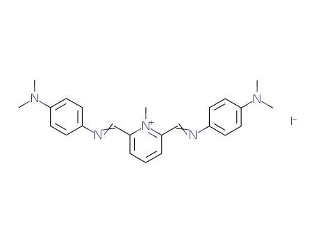 Molecular Structure of 139557-70-3 (Pyridinium, 2,6-bis[[[4-(dimethylamino)phenyl]imino]methyl]-1-methyl-,
iodide)