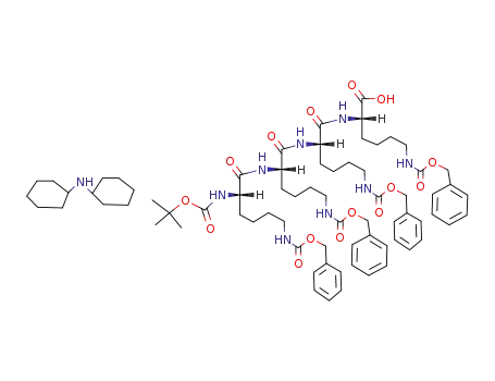 (S)-6-Benzyloxycarbonylamino-2-{(S)-6-benzyloxycarbonylamino-2-[(S)-6-benzyloxycarbonylamino-2-((S)-6-benzyloxycarbonylamino-2-tert-butoxycarbonylamino-hexanoylamino)-hexanoylamino]-hexanoylamino}-hexanoic acid; compound with dicyclohexyl-amine