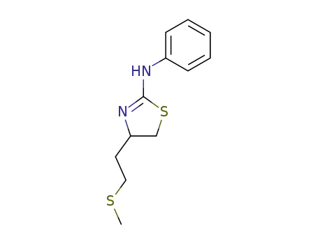 Molecular Structure of 137935-24-1 (2-Thiazolamine, 4,5-dihydro-4-[2-(methylthio)ethyl]-N-phenyl-)