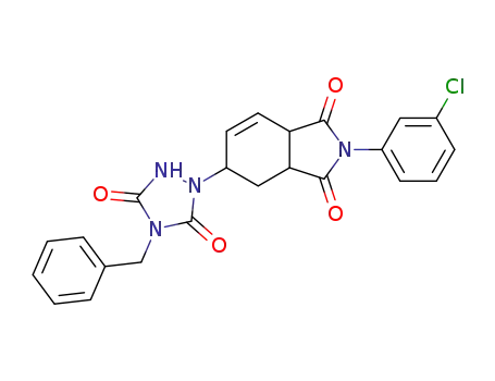 5-(4-Benzyl-3,5-dioxo-[1,2,4]triazolidin-1-yl)-2-(3-chloro-phenyl)-3a,4,5,7a-tetrahydro-isoindole-1,3-dione