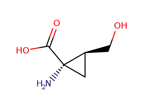Molecular Structure of 112575-35-6 (Cyclopropanecarboxylic acid, 1-amino-2-(hydroxymethyl)-, (1R,2R)-rel- (9CI))