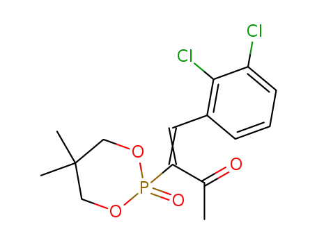 Molecular Structure of 124727-72-6 (2-<1-acetyl-2-(2,3-dichlorophenyl)ethenyl>-5,5-dimethyl-2-oxo-1,3,2-dioxaphosphorinane)