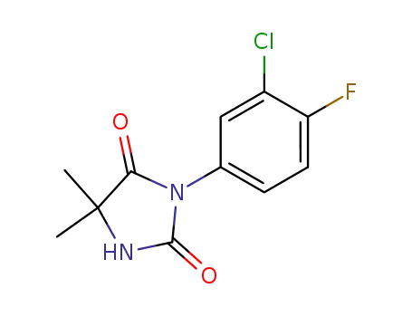 Molecular Structure of 70842-03-4 (3-(3-chloro-4-fluorophenyl)-5,5-dimethylimidazolidine-2,4-dione)