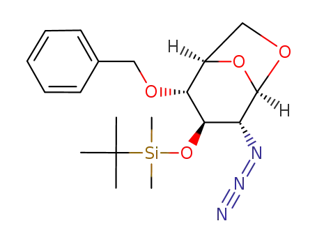 Molecular Structure of 88261-52-3 (1,6-anhydro-2-azido-4-O-benzyl-3-O-tert-butyldimethylsilyl-2-deoxy-β-D-glucopyranose)