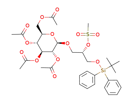 (2S)-3-t-butyldiphenylsilyloxy-2-methylsulfonyloxypropyl tetra-O-acetyl-β-D-glucopyranoside