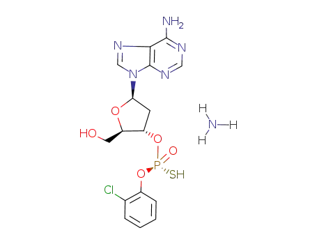 Adenosine, 2'-deoxy-, 3'-[O-(2-chlorophenyl) hydrogen
phosphorothioate], monoammonium salt, (S)-
