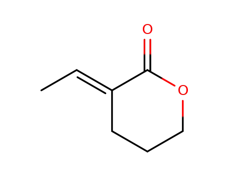 Molecular Structure of 61203-10-9 (2H-Pyran-2-one, 3-ethylidenetetrahydro-, (E)-)