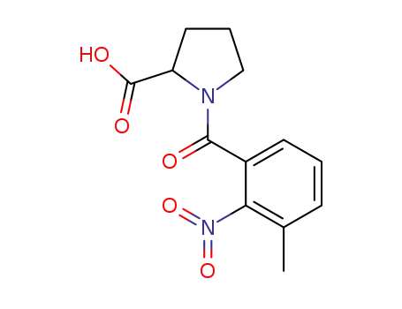 Molecular Structure of 105089-67-6 (DL-Proline, 1-(3-methyl-2-nitrobenzoyl)-)
