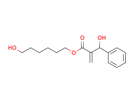 Molecular Structure of 130977-39-8 (2-(Hydroxy-phenyl-methyl)-acrylic acid 6-hydroxy-hexyl ester)