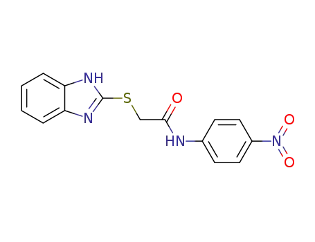 Molecular Structure of 41215-93-4 (2-(1H-benzimidazol-2-ylsulfanyl)-N-(4-nitrophenyl)acetamide)