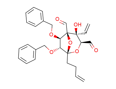 (1S,3S,4S,5R,6R,7R)-6,7-Bis-benzyloxy-1-but-3-enyl-4-hydroxy-4-vinyl-2,8-dioxa-bicyclo[3.2.1]octane-3,5-dicarbaldehyde