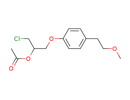 Molecular Structure of 1017859-19-6 (Acetic acid 1-chloromethyl-2-[4-(2-methoxy-ethyl)-phenoxy]-ethyl ester)