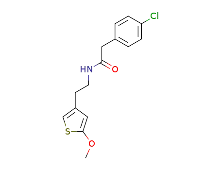 Molecular Structure of 157613-45-1 (2-(4-chlorophenyl)-N-<2-(5-methoxythiophen-3-yl)ethyl>acetamide)
