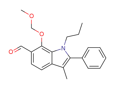 Molecular Structure of 176963-12-5 (1H-Indole-6-carboxaldehyde,
7-(methoxymethoxy)-3-methyl-2-phenyl-1-propyl-)