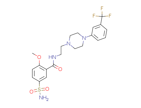 N-(2-(4-(3-Trifluoromethylphenyl)-1-piperazinyl)ethyl)-2-methoxy-5-sulfamoylbenzamide cas  82608-07-9