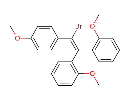 Molecular Structure of 62378-29-4 (Benzene, 1,1'-[bromo(4-methoxyphenyl)ethenylidene]bis[2-methoxy-)