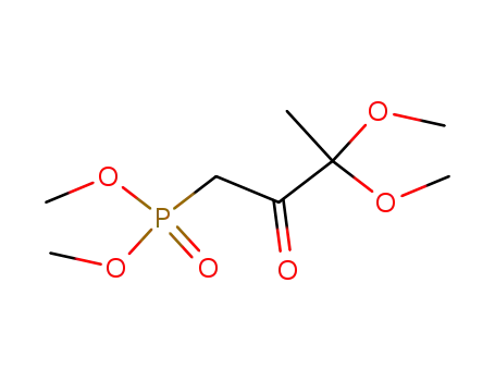 Molecular Structure of 141903-39-1 (Phosphonic acid, (3,3-dimethoxy-2-oxobutyl)-, dimethyl ester)
