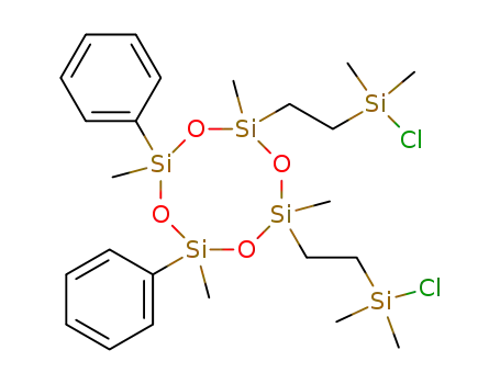 2,4-bis-[2-(chloro-dimethyl-silanyl)-ethyl]-2,4,6,8-tetramethyl-6,8-diphenyl-cyclotetrasiloxane