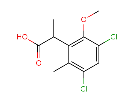 Molecular Structure of 6834-71-5 (2-(3,5-dichloro-2-methoxy-6-methylphenyl)propanoic acid)